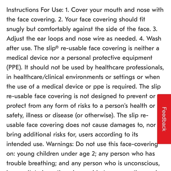 Slip reusable silk face mask - Picture 3 of 3